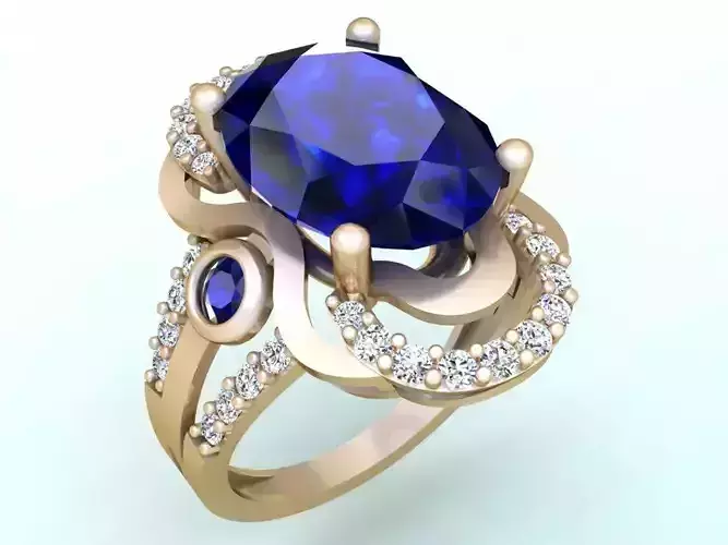 Gemstone rings - Oval stone ring - Diamond rings