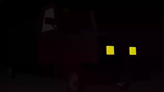 Low-poly Truck PBR Game ready driving