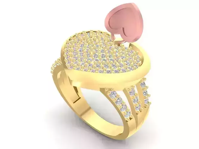 Elegant Heart Shape Diamond Ring for Women  2706
