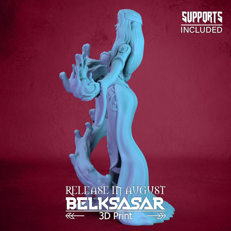 Blood Mage Vampiress Normal and Nude 3D print model_4