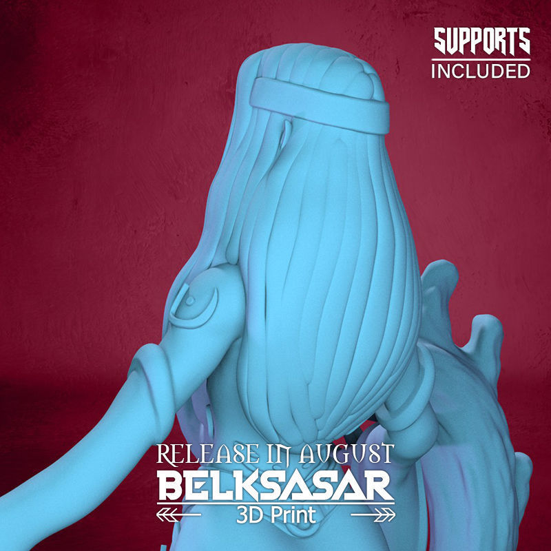 Blood Mage Vampiress Normal and Nude 3D print model_24