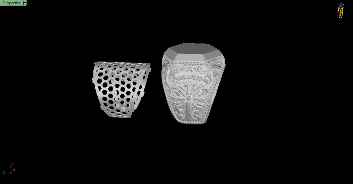 MEN RING WITH EAGLE AND CROSS 3D print model_28