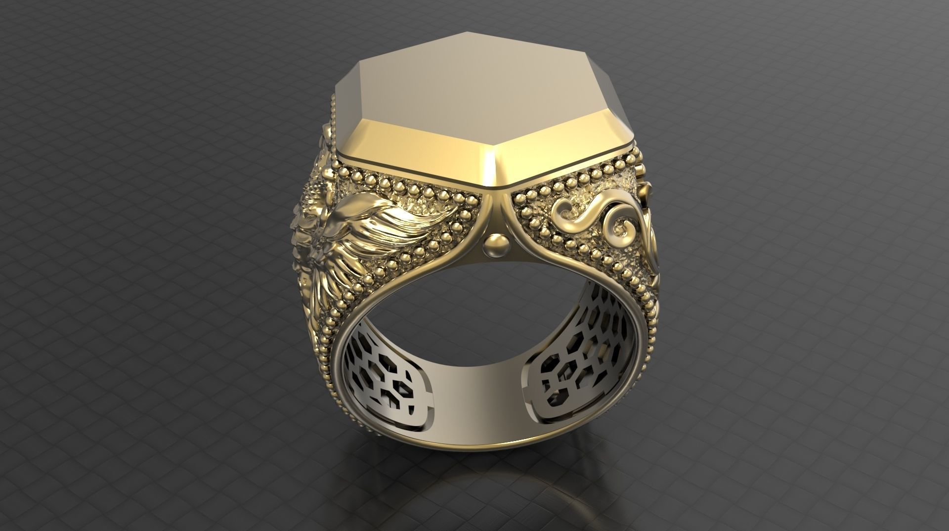 MEN RING WITH EAGLE AND CROSS 3D print model_4