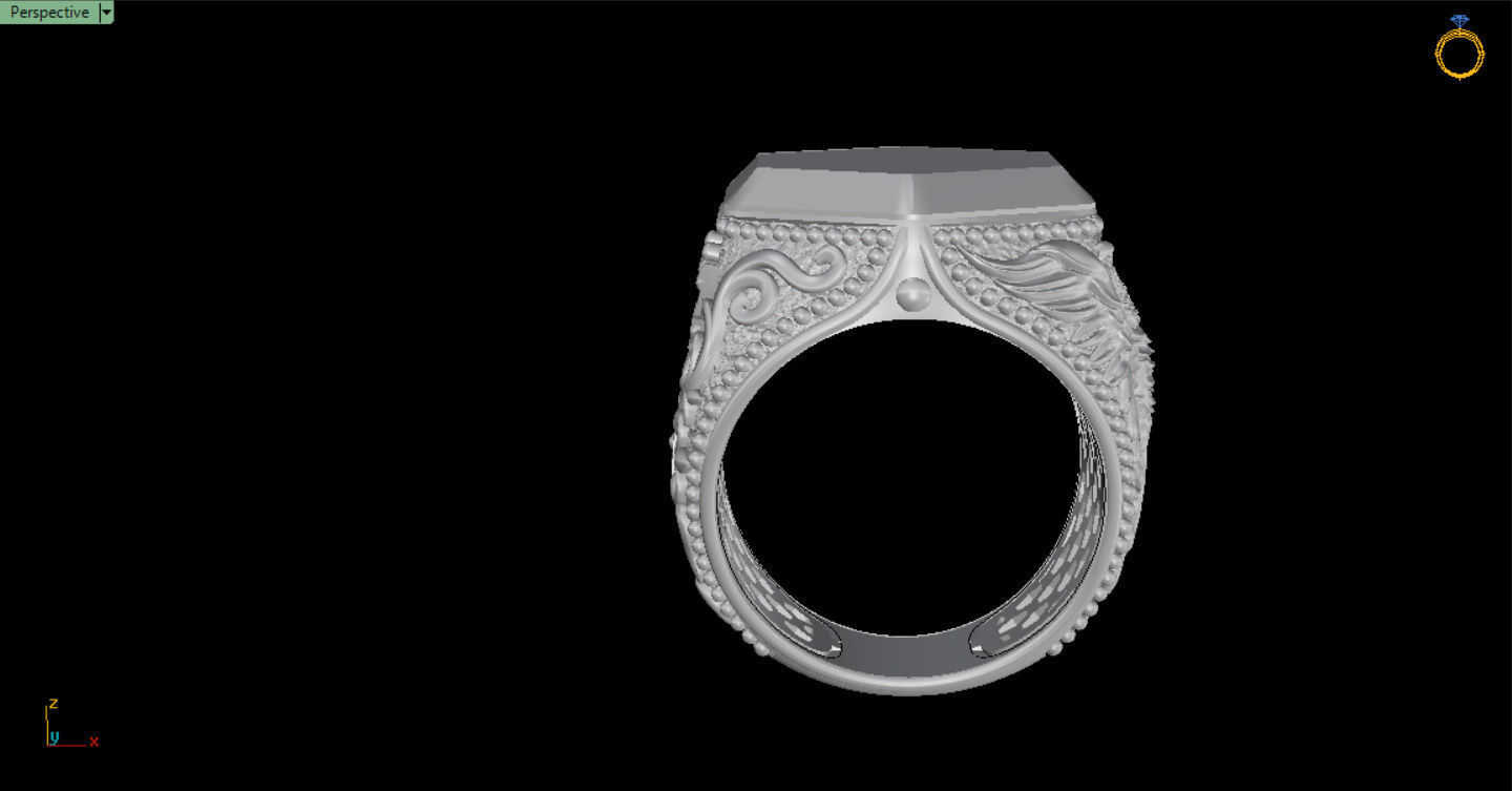 MEN RING WITH EAGLE AND CROSS 3D print model_16