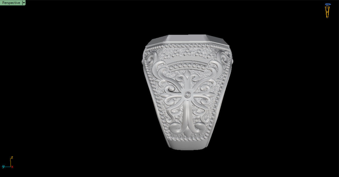 MEN RING WITH EAGLE AND CROSS 3D print model_15