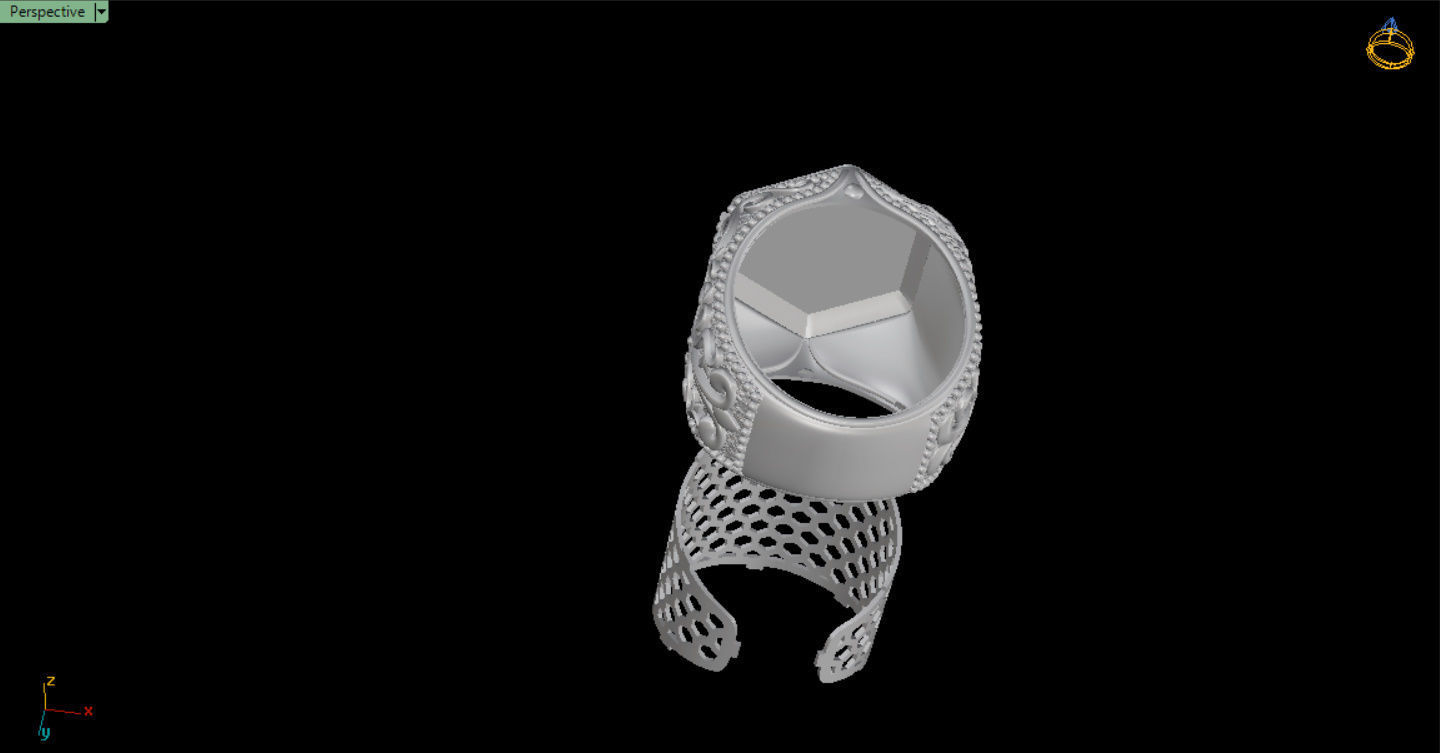 MEN RING WITH EAGLE AND CROSS 3D print model_33