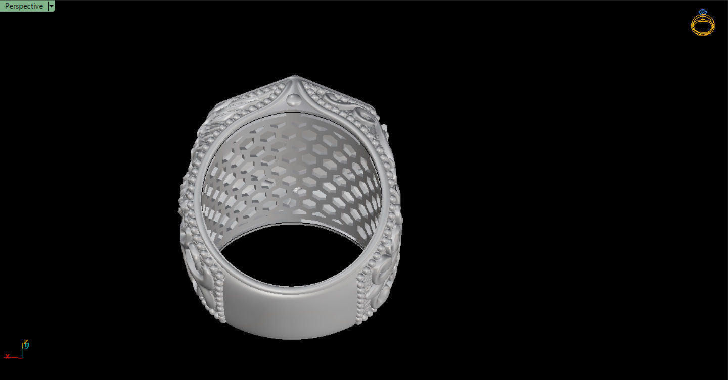 MEN RING WITH EAGLE AND CROSS 3D print model_20