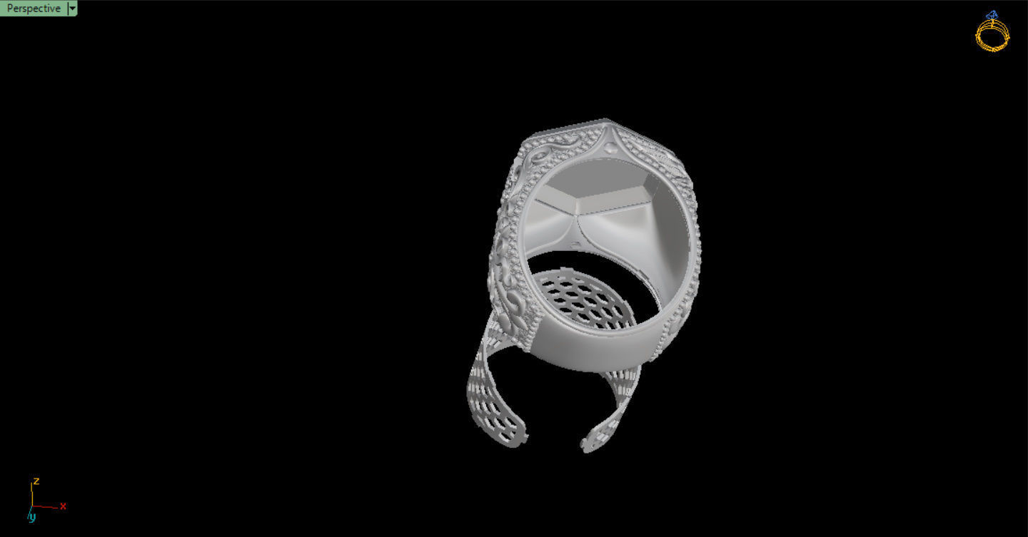 MEN RING WITH EAGLE AND CROSS 3D print model_27