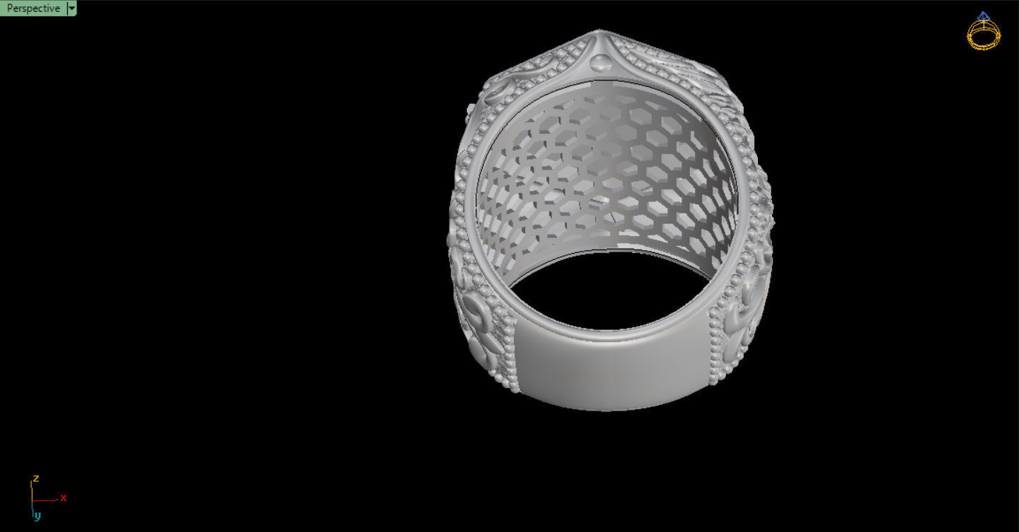 MEN RING WITH EAGLE AND CROSS 3D print model_23