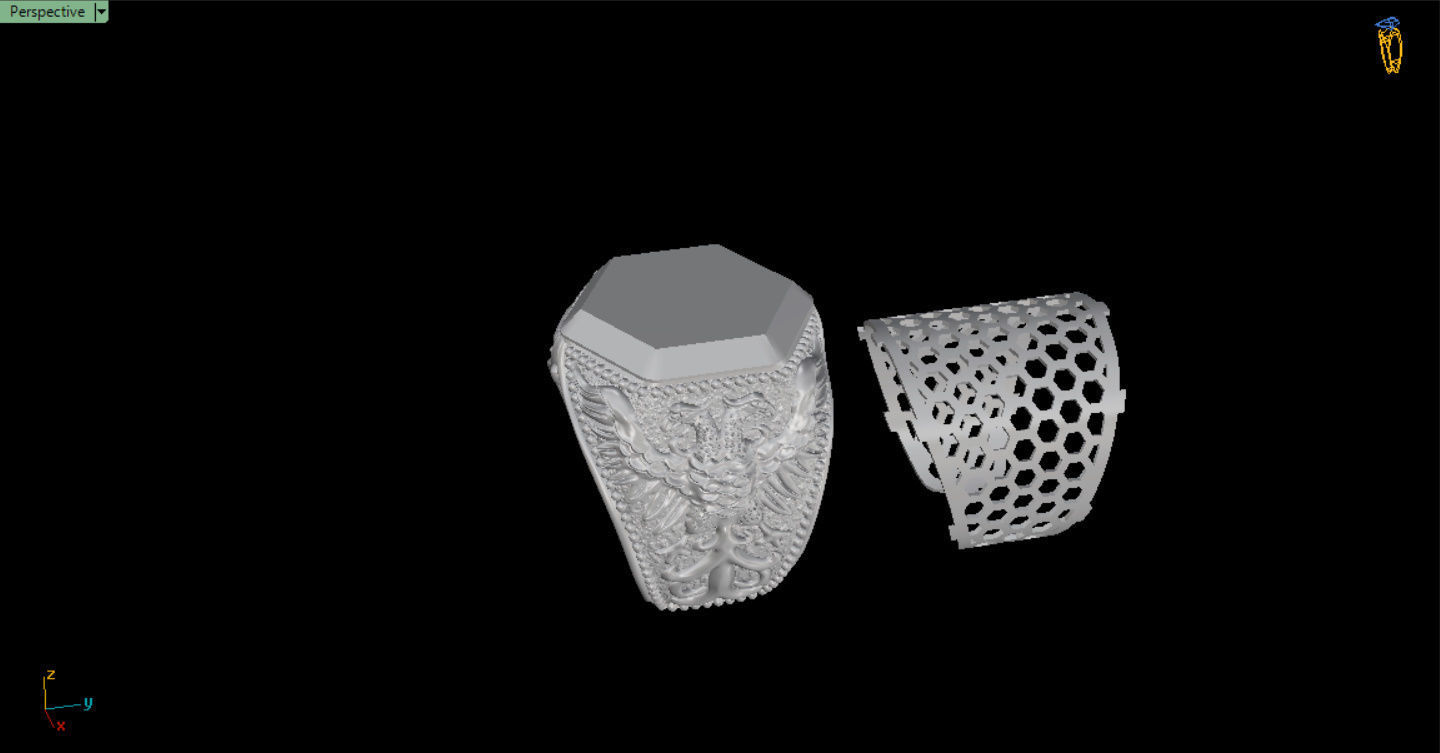 MEN RING WITH EAGLE AND CROSS 3D print model_35