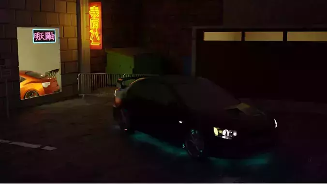 mistubishi in the dark