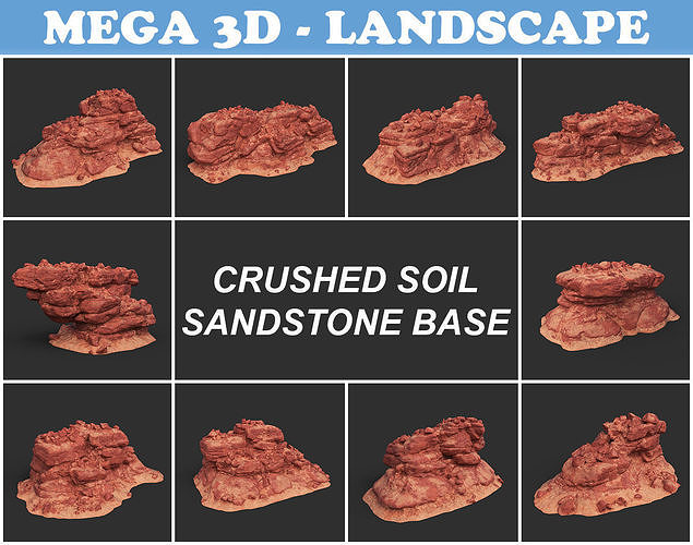 Low poly Crushed Soil Sandstone Base 210911 Low-poly 3D model