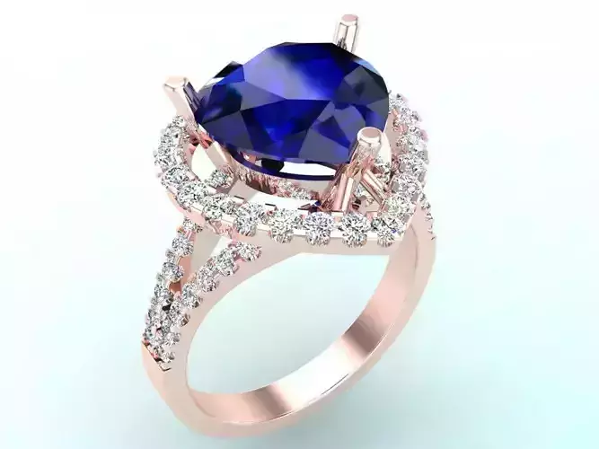 Gemstone rings - Teardrop stone ring - Diamond rings