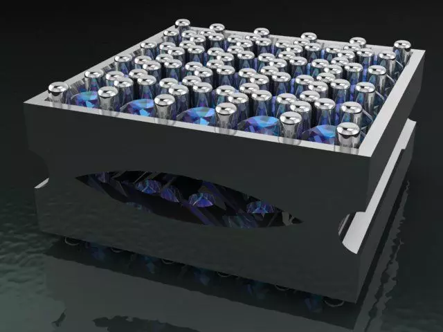 Pendant slider with stones double sided 3D print model_0