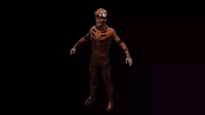 Sci-fi male character low-poly