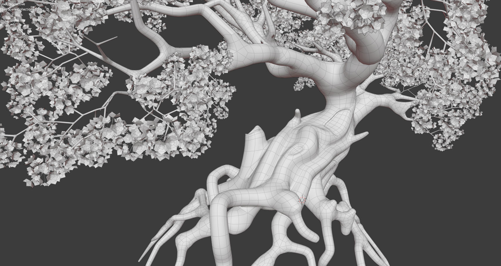 Ancient cherry blossoms or Sakura or Prunus Cerasus Low-poly 3D model_14