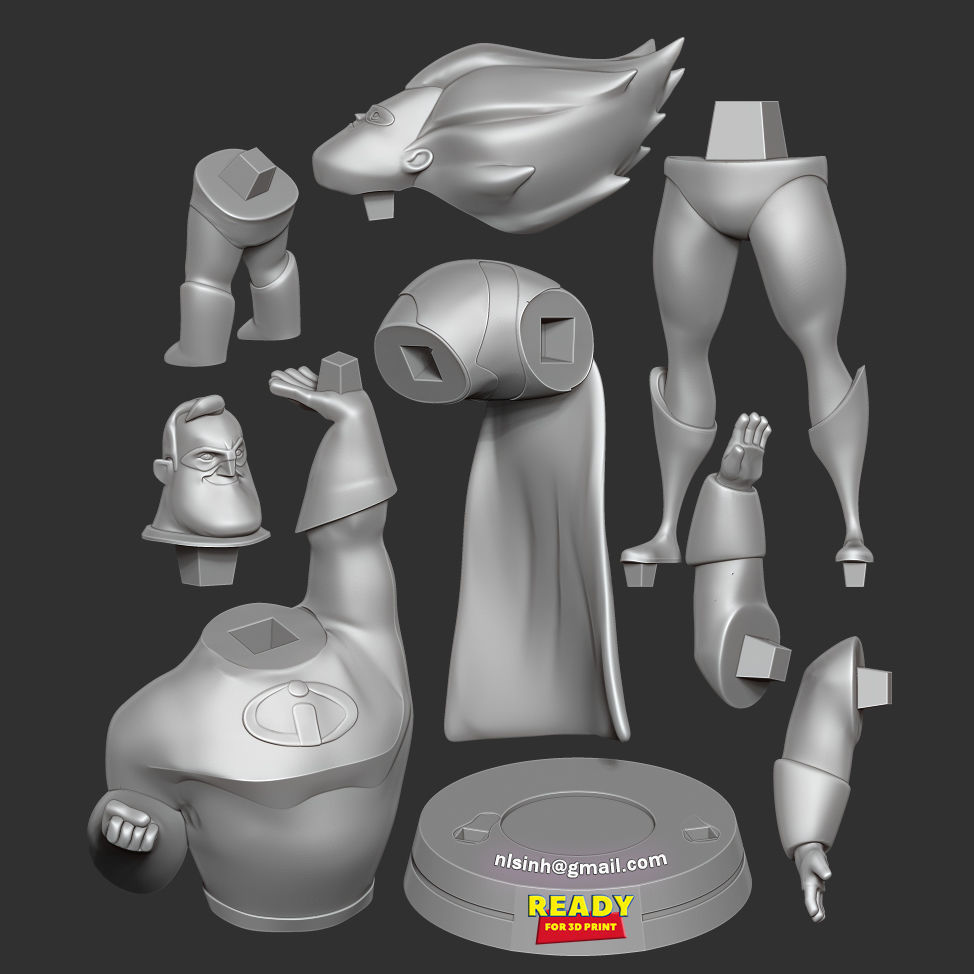 Mr Incredible vs Syndrome 3D print model_2
