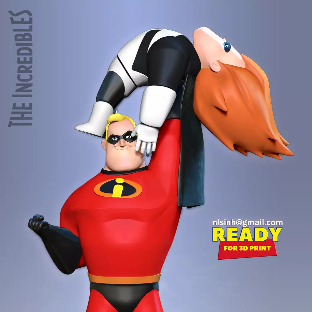 Mr Incredible vs Syndrome 3D print model_0