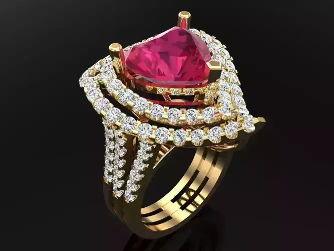 Gemstone rings - Heart stone ring - Diamond rings