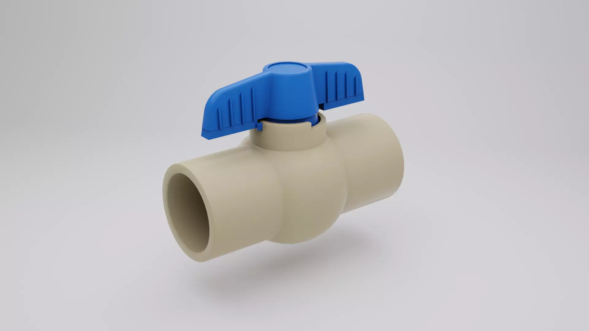 Plastic Ball Valve Low-poly 3D model_0