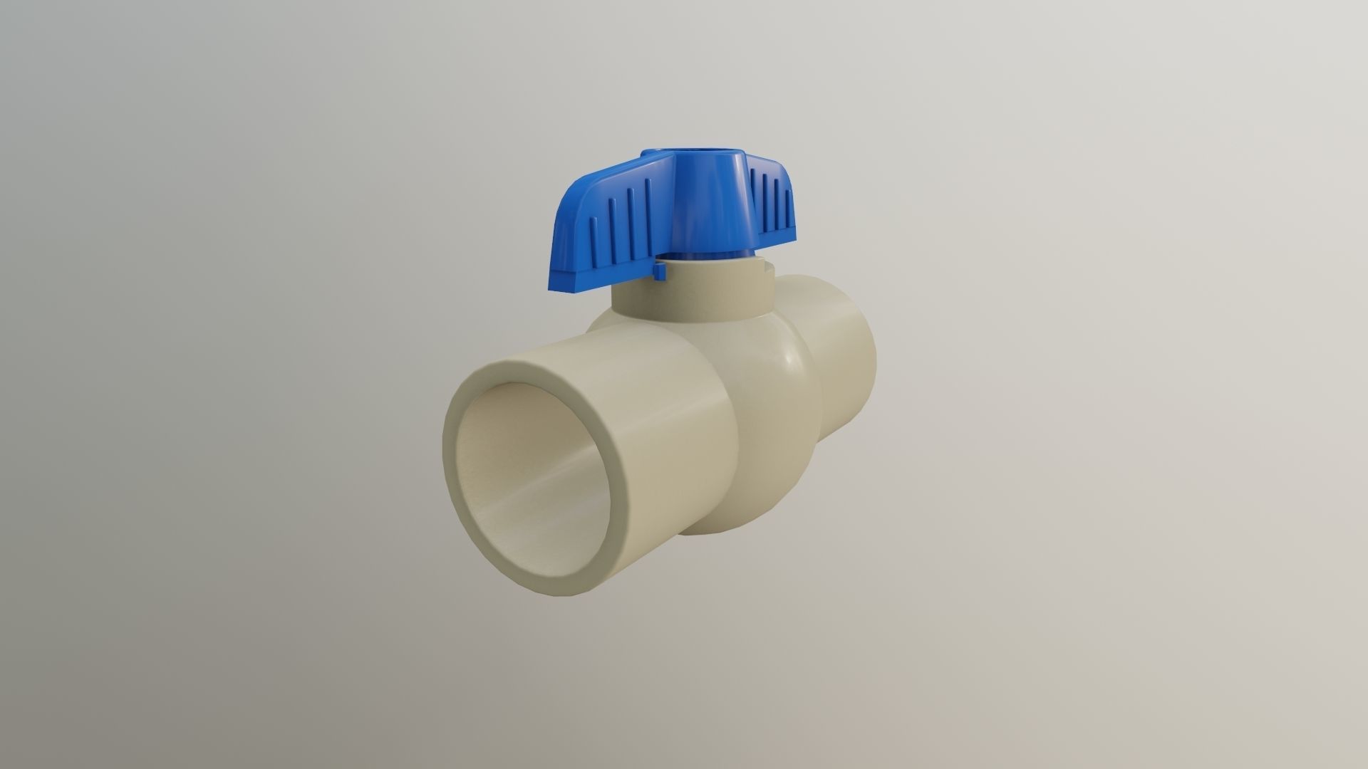 Plastic Ball Valve Low-poly 3D model_1