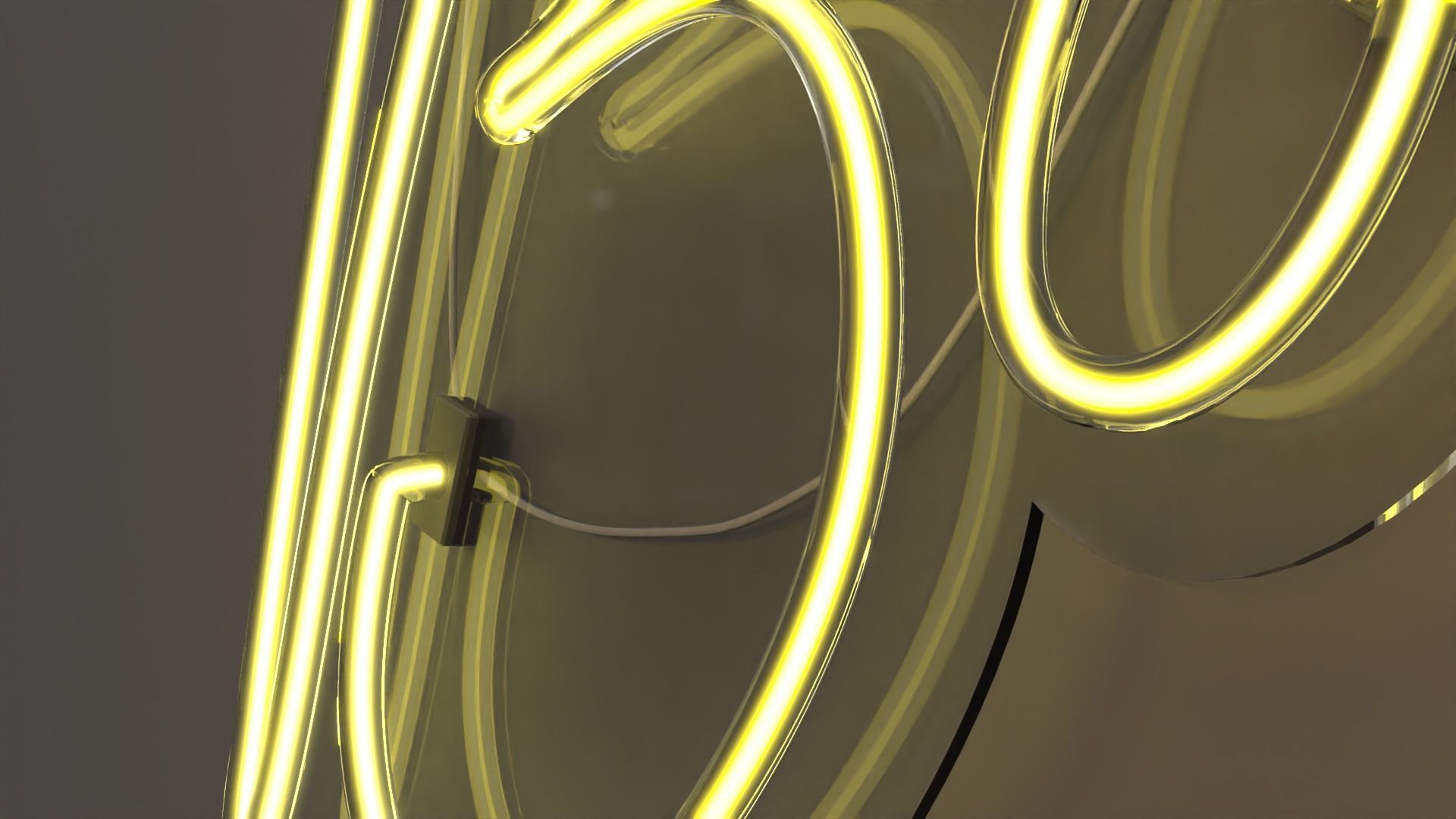 Bonjour - Neon Sign 3D model_4