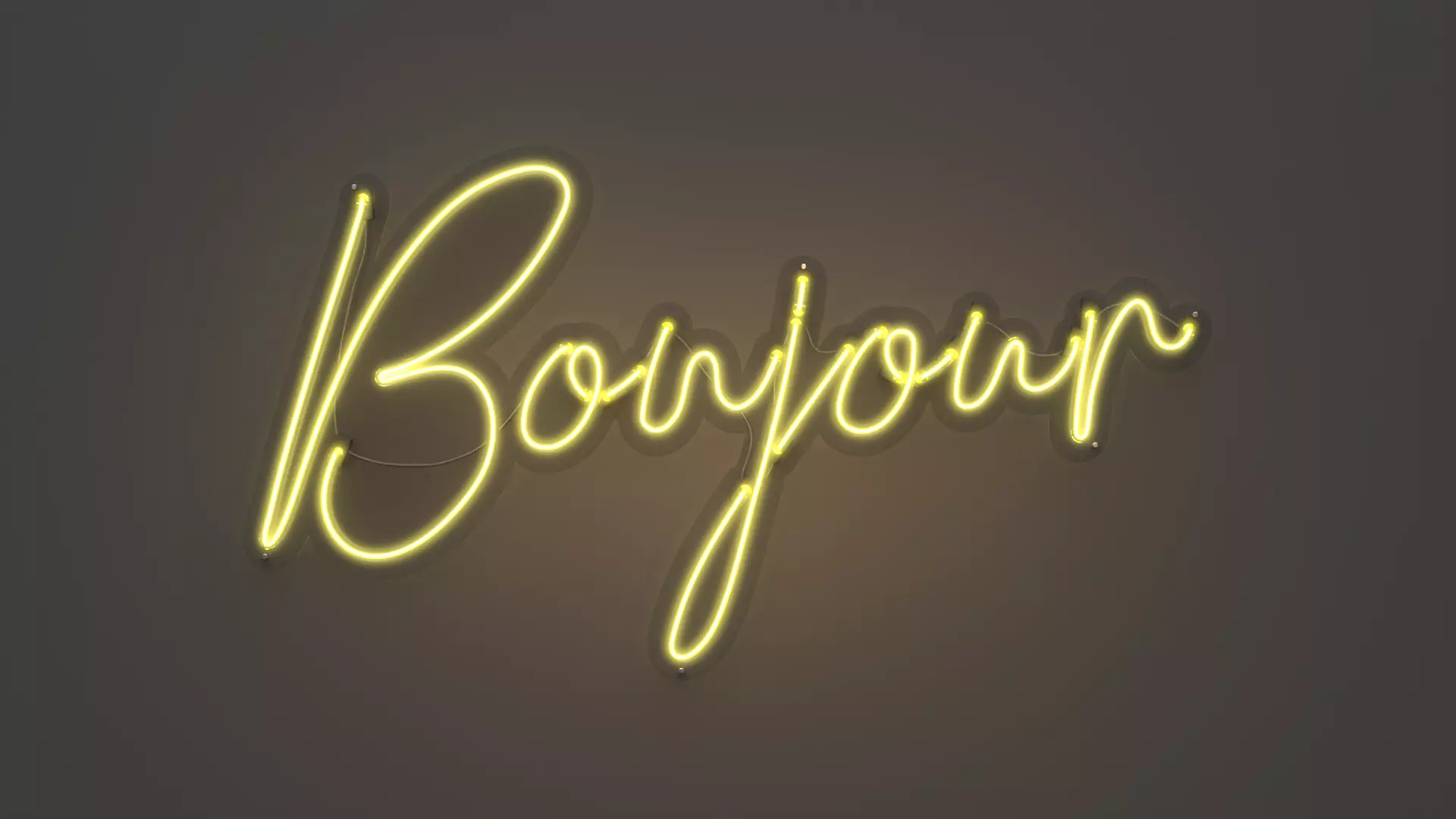 Bonjour - Neon Sign 3D model_0