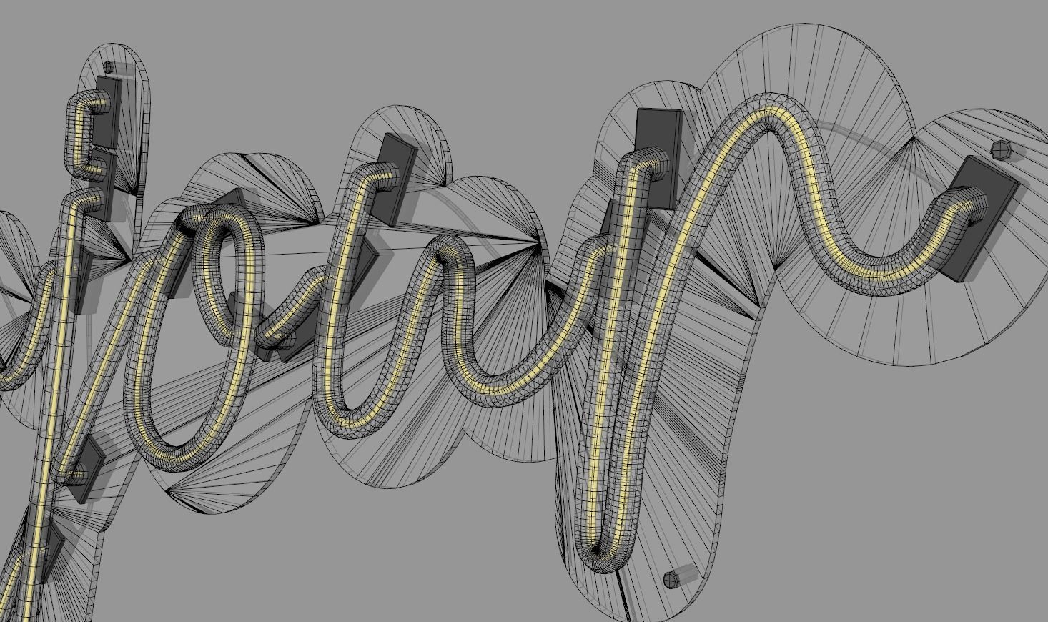 Bonjour - Neon Sign 3D model_9