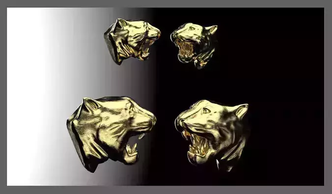 Panther Head Pendant Studs