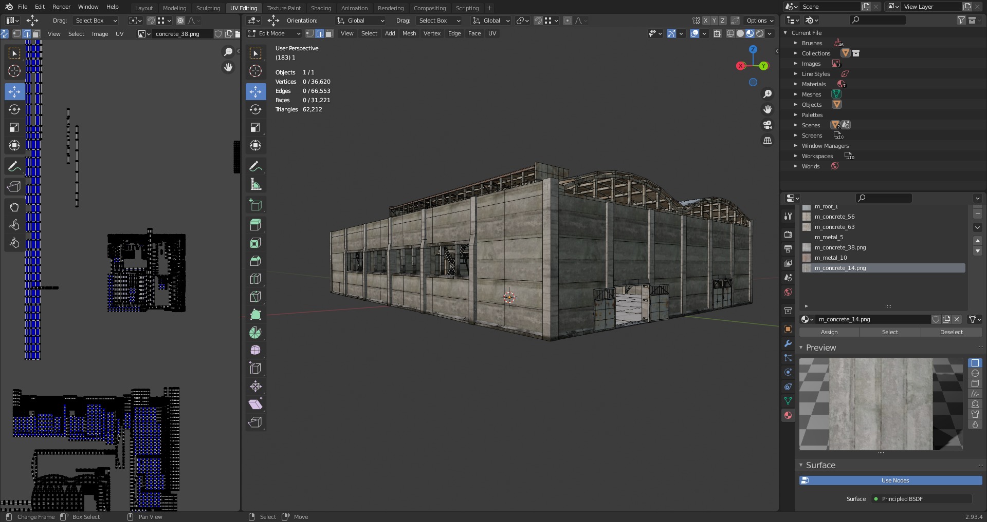 hangar empty warehouse Low-poly 3D model_11