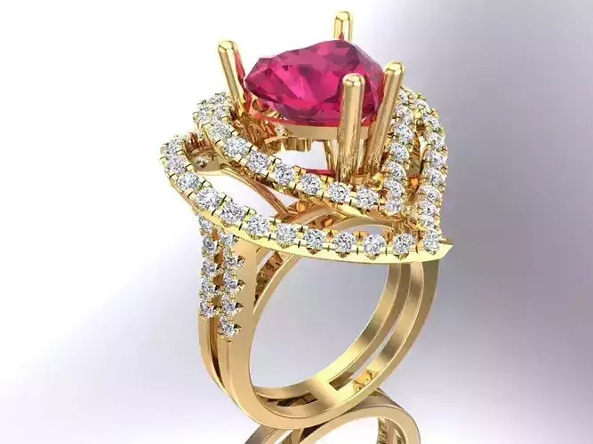 Gemstone rings - Heart stone ring - Diamond rings