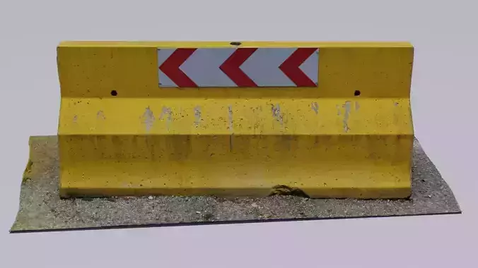 Concrete barrier 01 high-poly