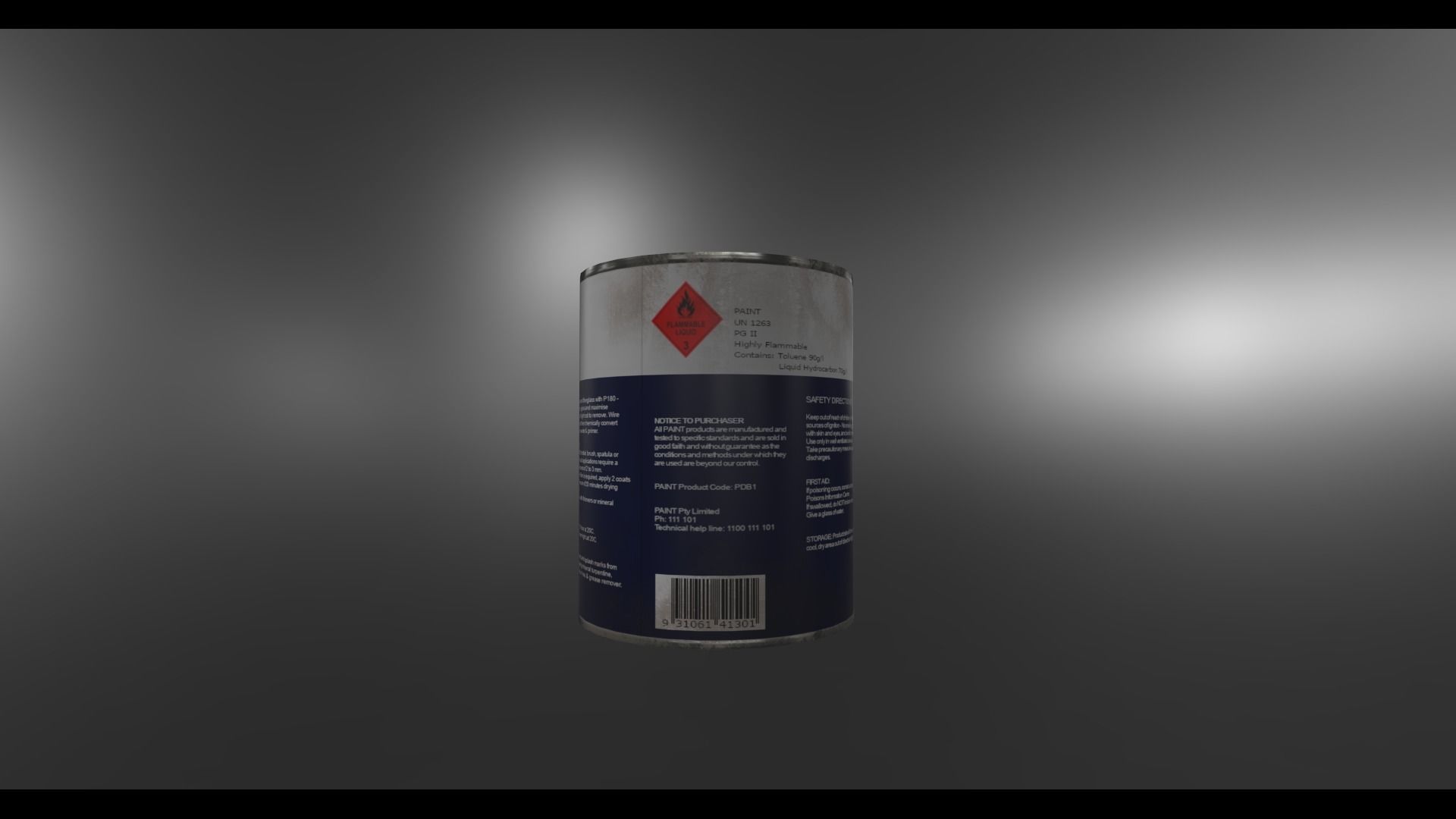 Paint cans 13x11cm Low-poly 3D model_6
