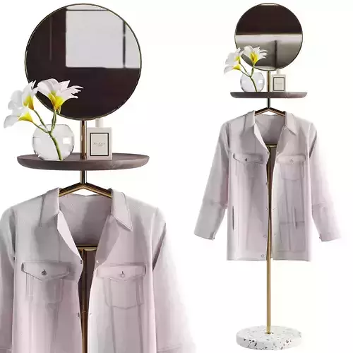 Pianca Contralto con specchio Valet stand 3D model