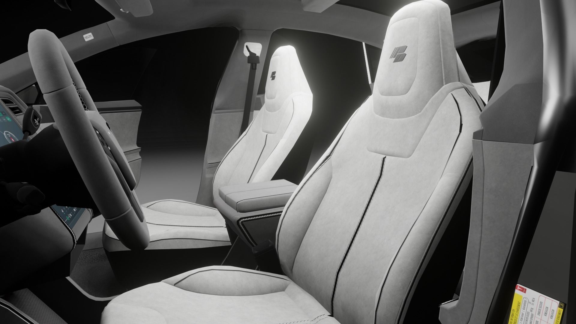 tesla model s 3d modal  Low-poly 3D model_1