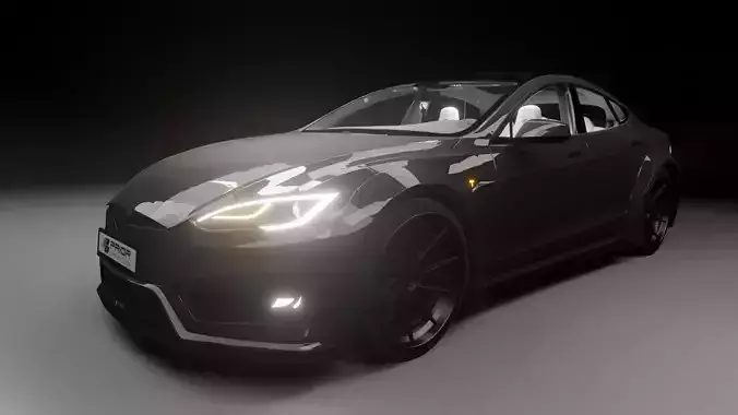 tesla model s 3d modal  Low-poly 3D model