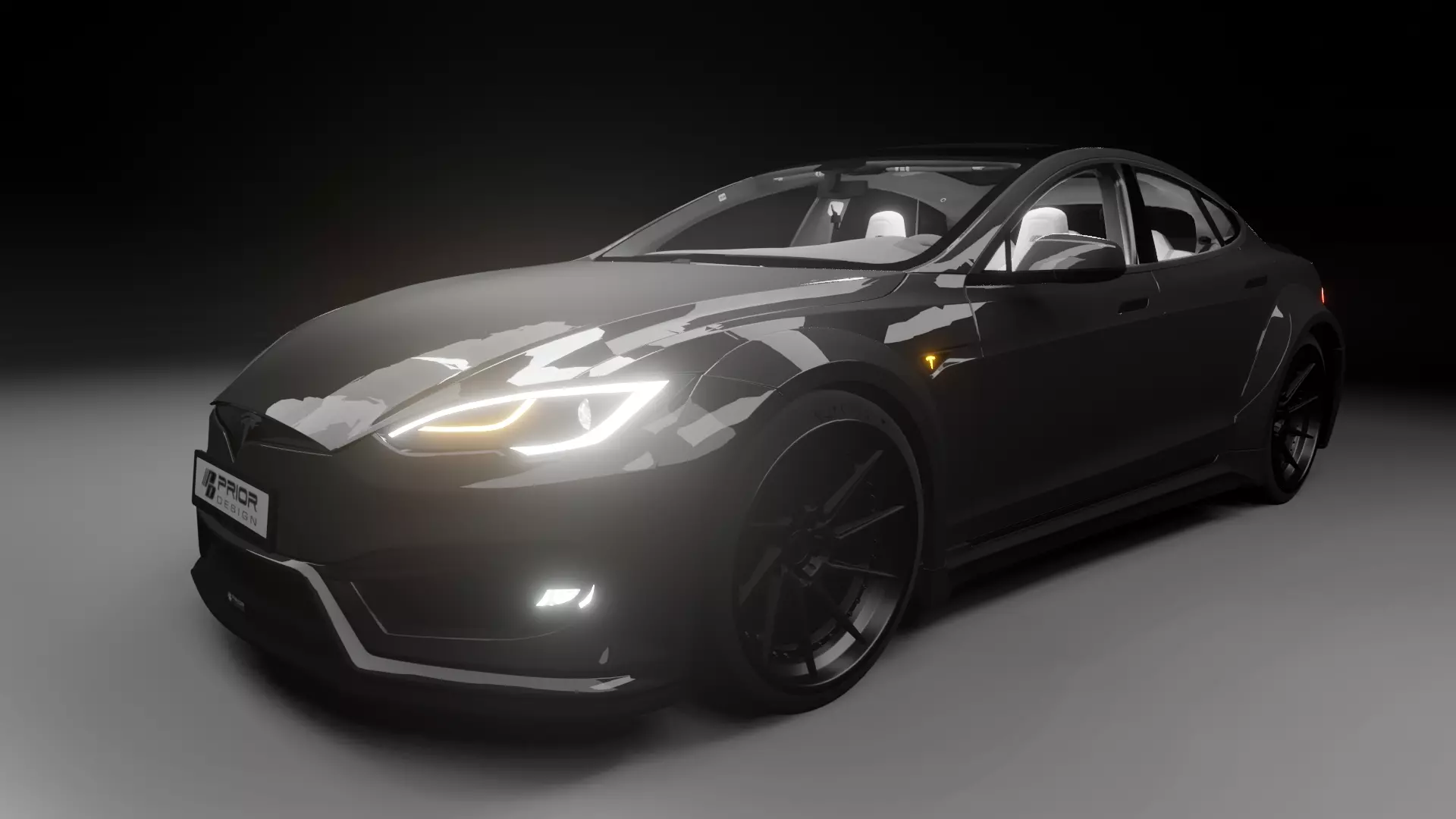 tesla model s 3d modal  Low-poly 3D model_0