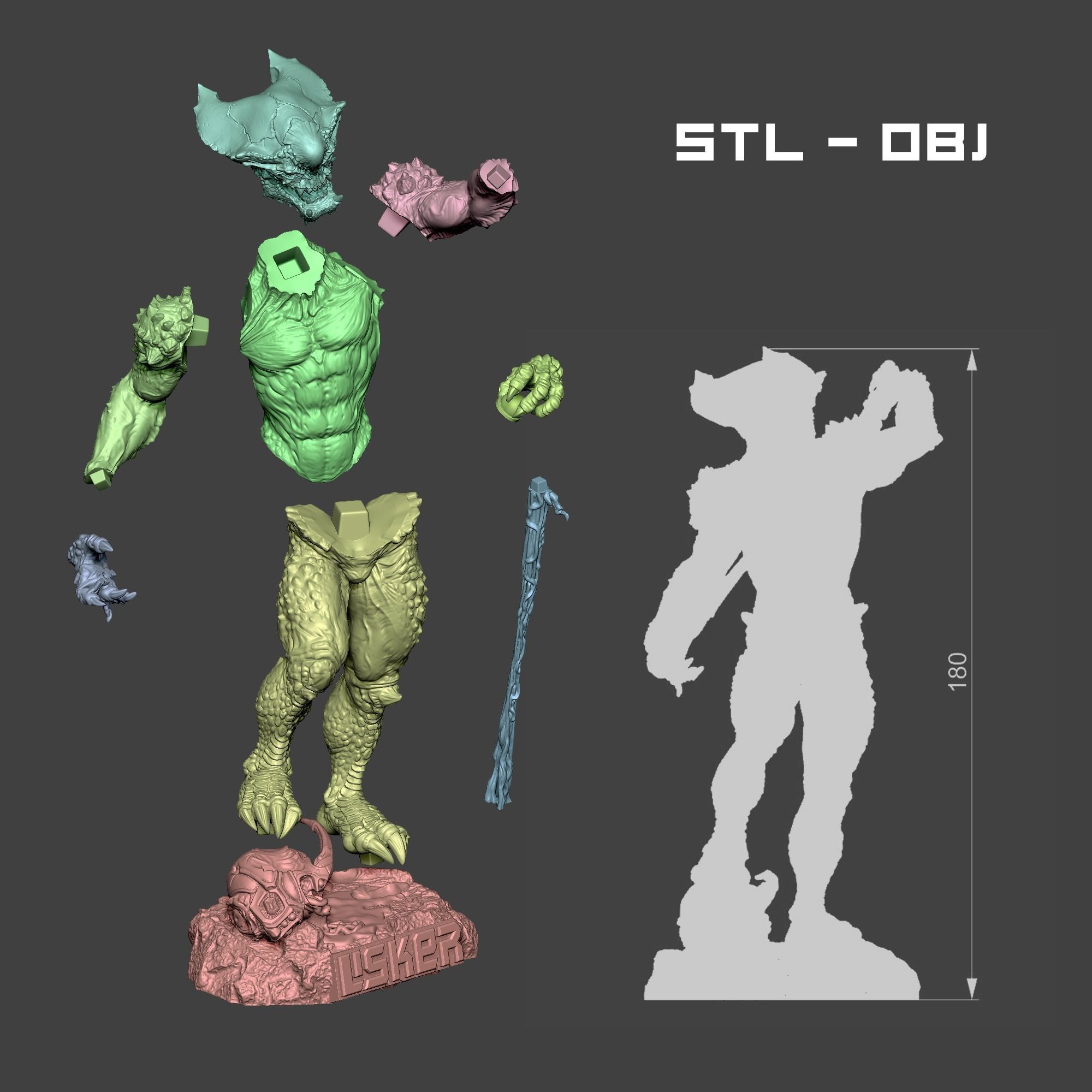 Lisker from Guyver  Pose 1  for print 3D print model_2