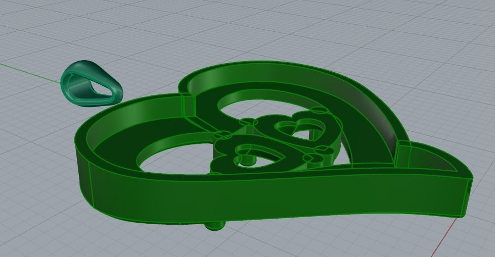 Pendant with heart stones 991 3D print model_10