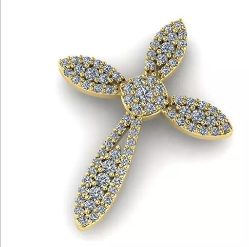 Pendant cross 989 3D print model_0