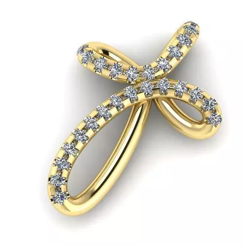 Pendant cross 987 3D print model_0