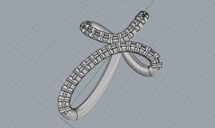 Pendant cross 987 3D print model_6