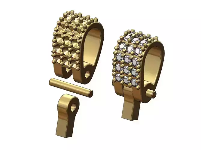 Diamond bail connection for a 4mm chain