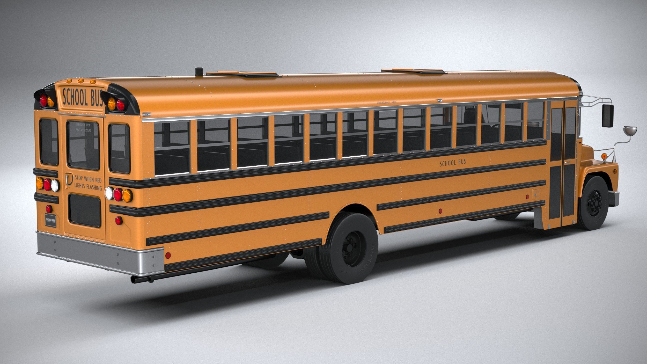 Generic SchoolBus 1980 3D model_17
