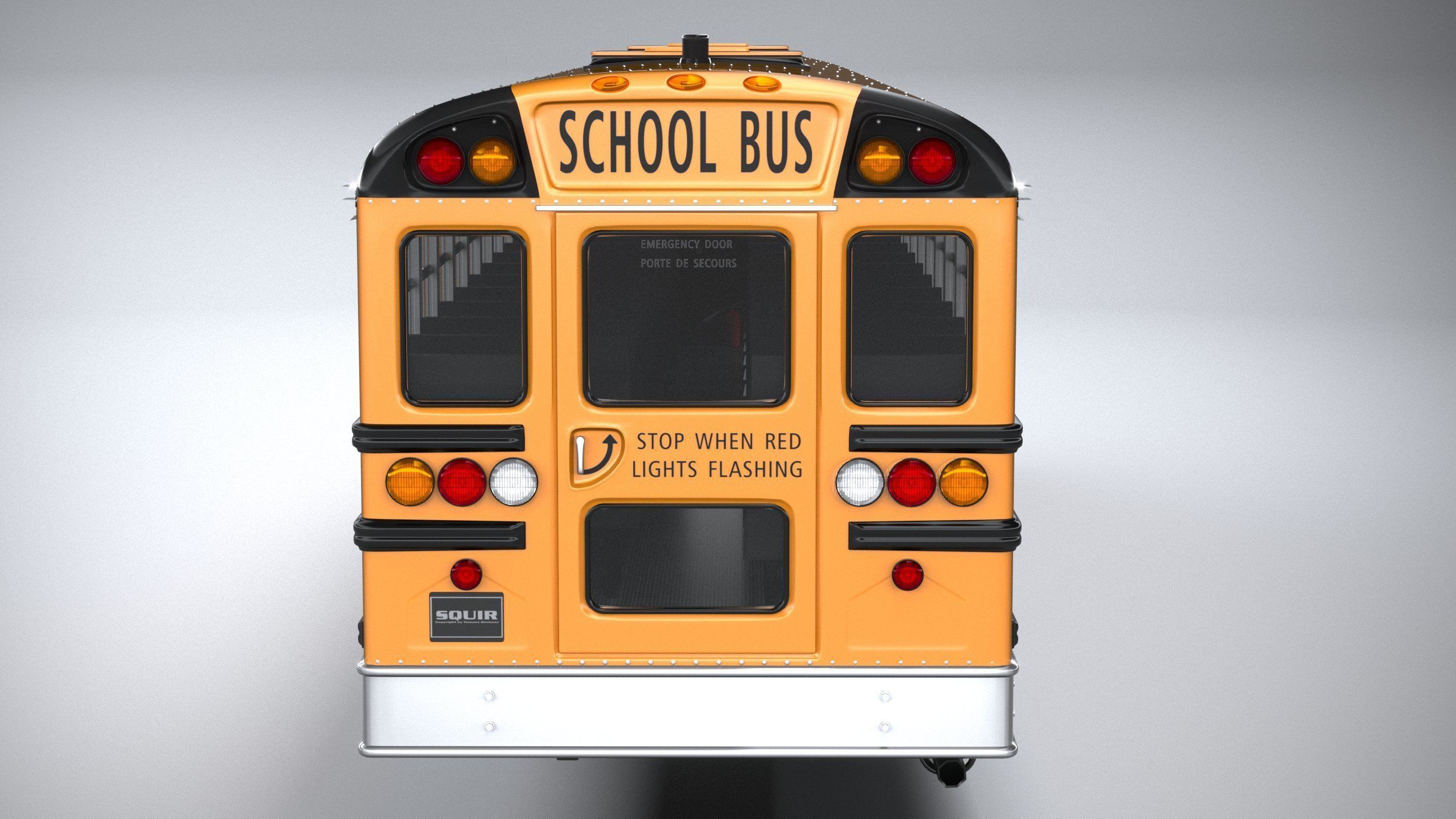 Generic SchoolBus 1980 3D model_4