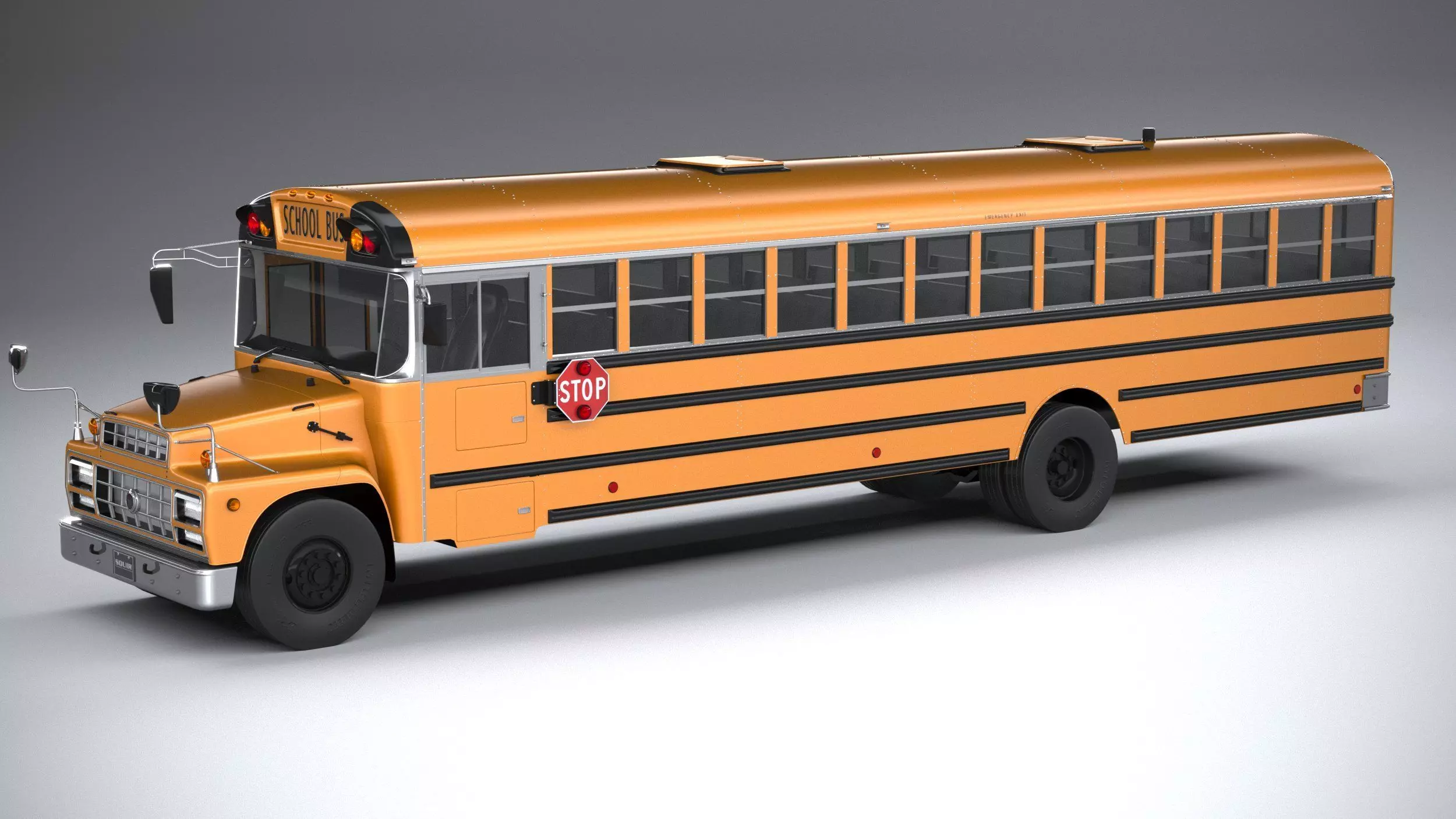 Generic SchoolBus 1980 3D model_0