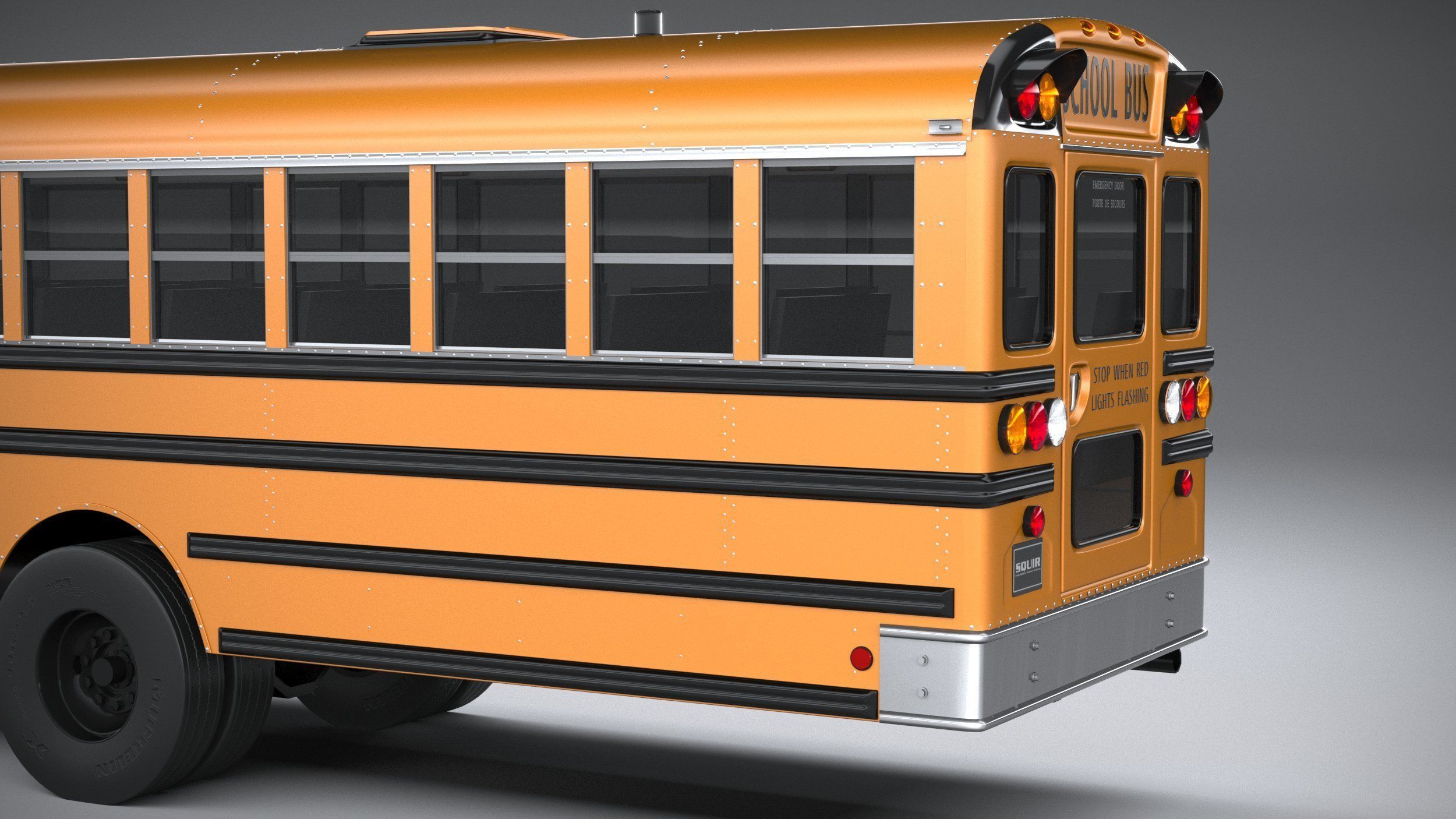 Generic SchoolBus 1980 3D model_6