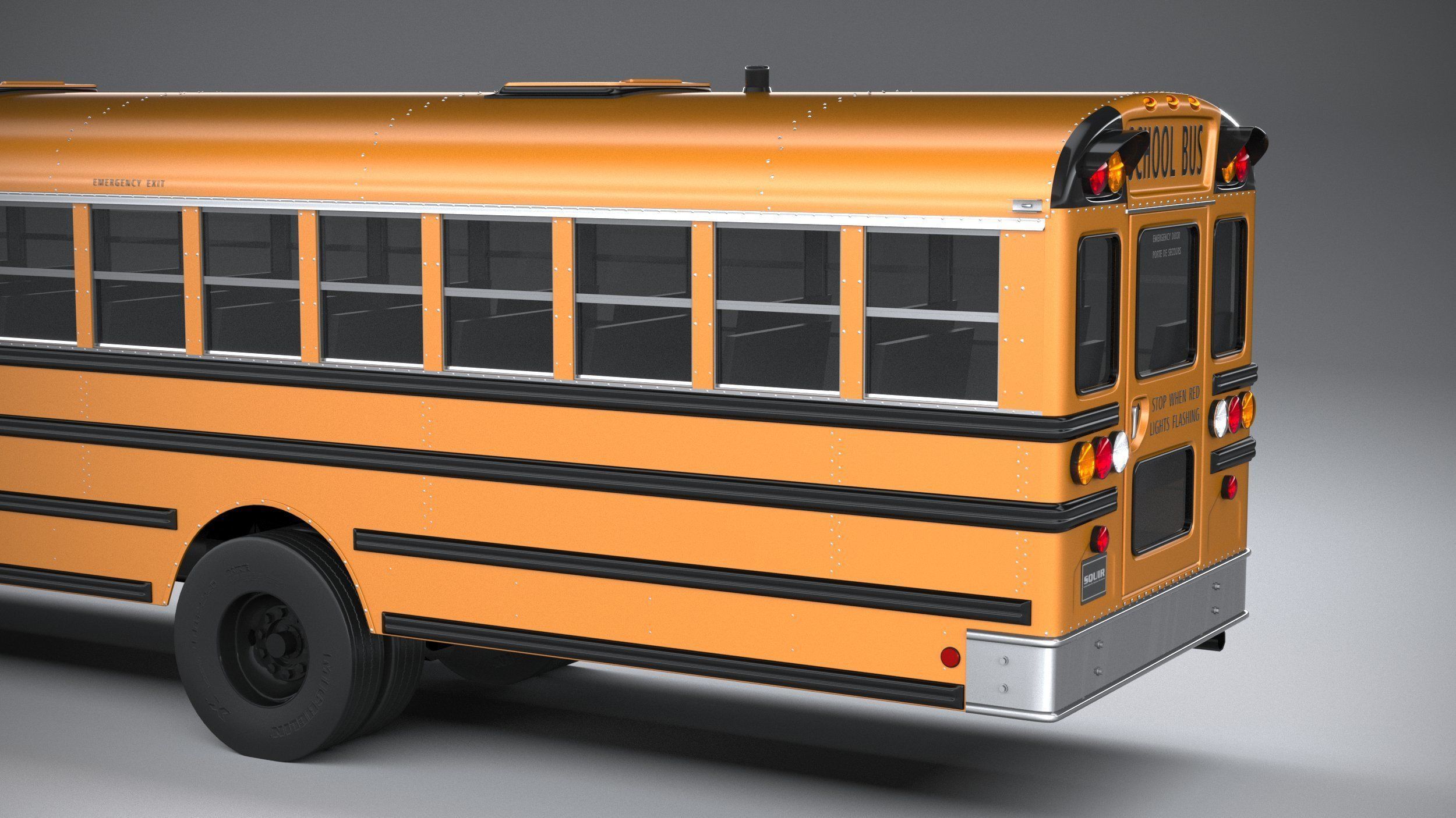Generic SchoolBus 1980 3D model_16