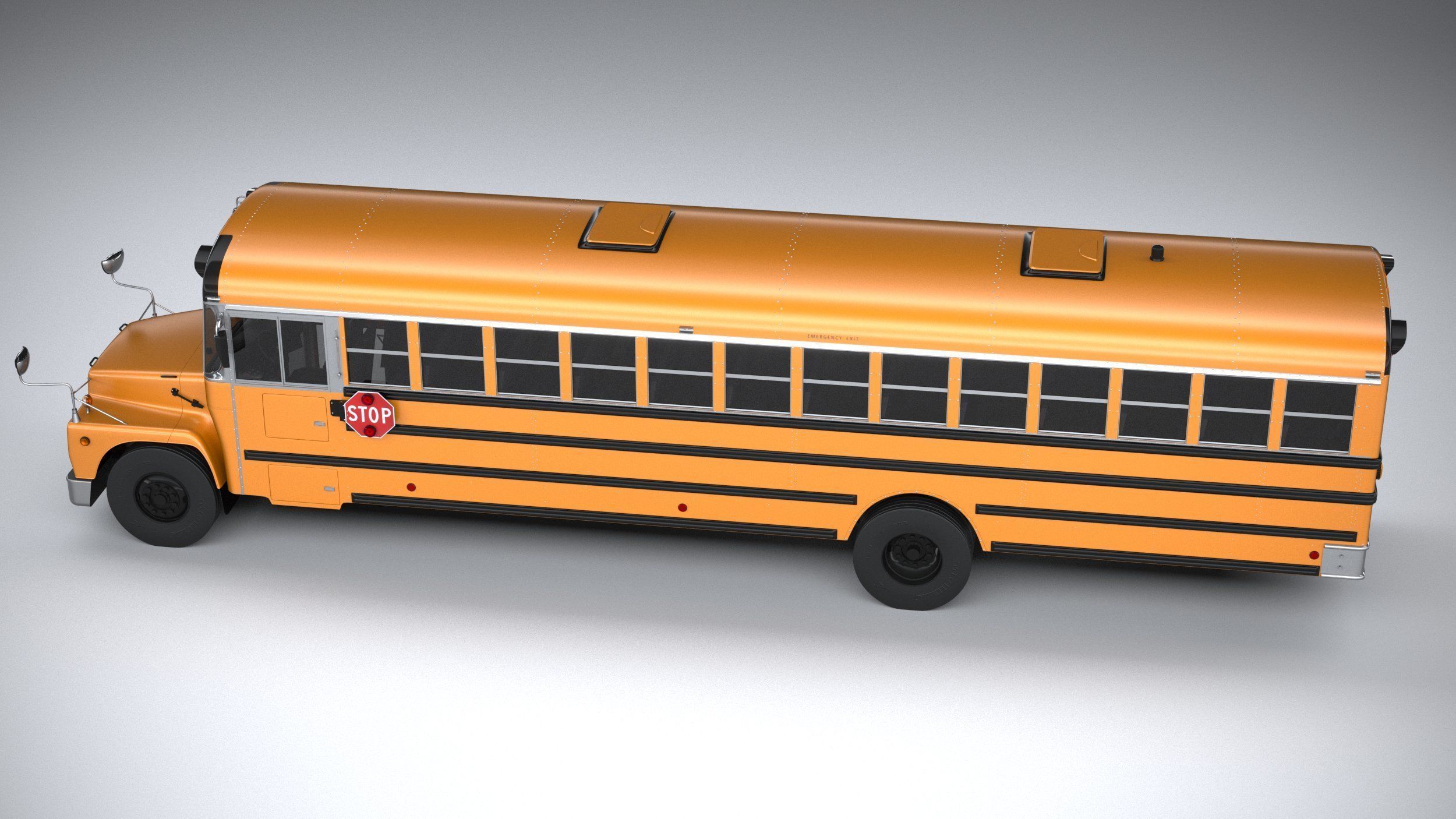 Generic SchoolBus 1980 3D model_9