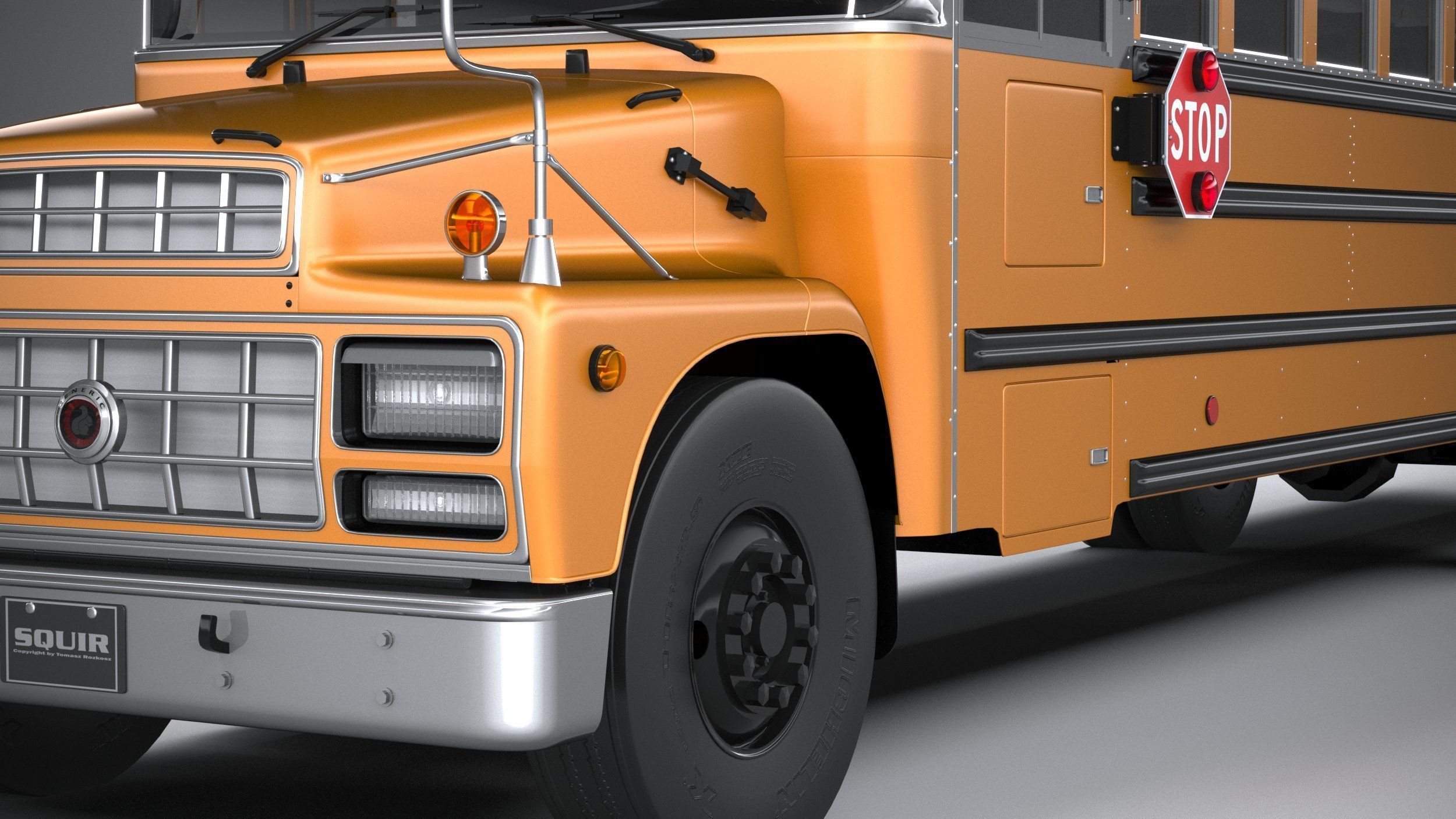 Generic SchoolBus 1980 3D model_2